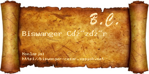 Biswanger Cézár névjegykártya